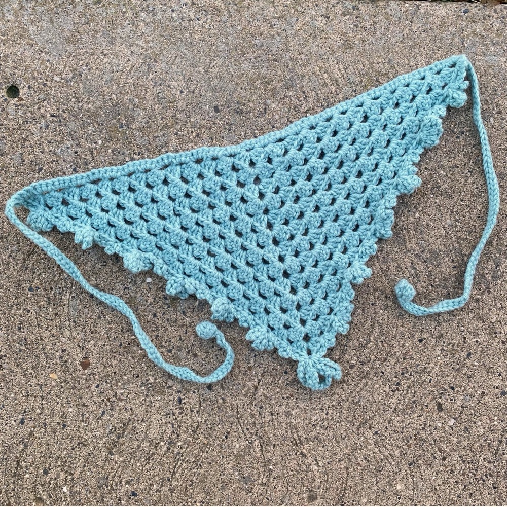 Pastel Green Granny Square Bandanna